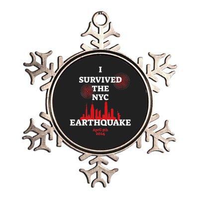 I Survived Nyc Earthquake 2024 Metallic Star Ornament