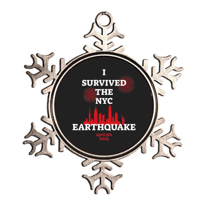 I Survived Nyc Earthquake 2024 Metallic Star Ornament