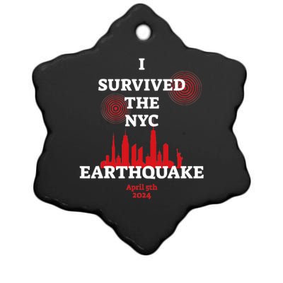 I Survived Nyc Earthquake 2024 Ceramic Star Ornament