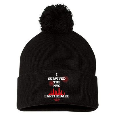 I Survived Nyc Earthquake 2024 Pom Pom 12in Knit Beanie