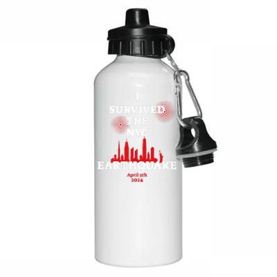 I Survived Nyc Earthquake 2024 Aluminum Water Bottle 