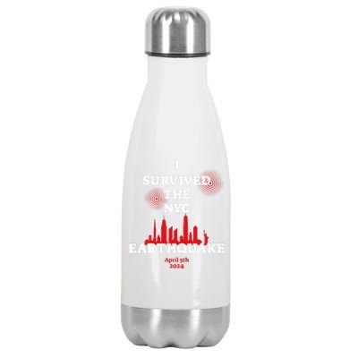 I Survived Nyc Earthquake 2024 Stainless Steel Insulated Water Bottle