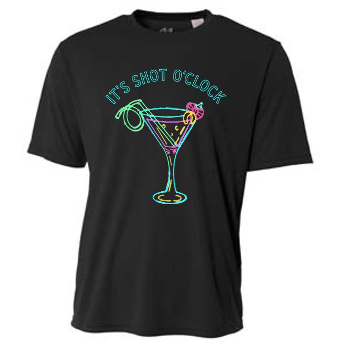 ItS Shots OClock Tequila & Whiskey Lover Drinking Wine Cooling Performance Crew T-Shirt