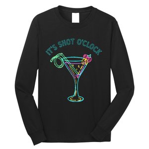 ItS Shots OClock Tequila & Whiskey Lover Drinking Wine Long Sleeve Shirt