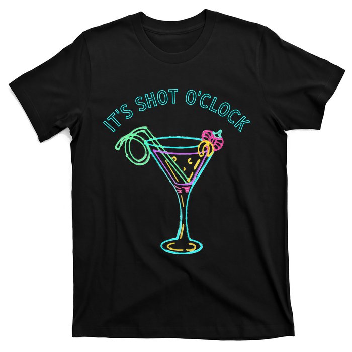 ItS Shots OClock Tequila & Whiskey Lover Drinking Wine T-Shirt