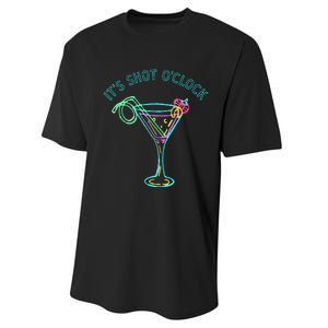 ItS Shots OClock Tequila & Whiskey Lover Drinking Wine Performance Sprint T-Shirt