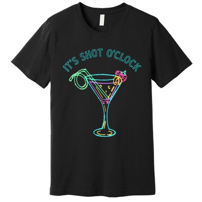 ItS Shots OClock Tequila & Whiskey Lover Drinking Wine Premium T-Shirt