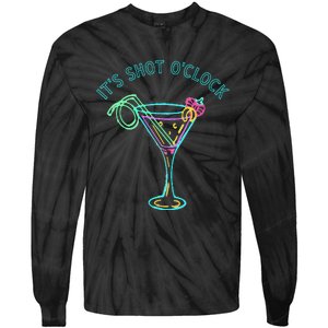 ItS Shots OClock Tequila & Whiskey Lover Drinking Wine Tie-Dye Long Sleeve Shirt