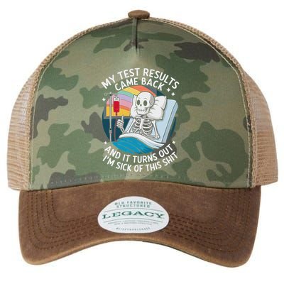 IM Sick Of My Test Result Funny Skeleton Saying Meme Legacy Tie Dye Trucker Hat
