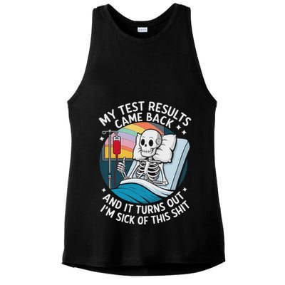 IM Sick Of My Test Result Funny Skeleton Saying Meme Ladies PosiCharge Tri-Blend Wicking Tank