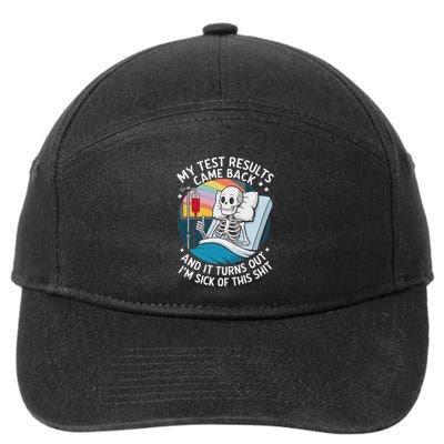 IM Sick Of My Test Result Funny Skeleton Saying Meme 7-Panel Snapback Hat
