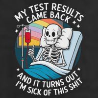 IM Sick Of My Test Result Funny Skeleton Saying Meme Adult Drive Performance Visor