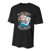 IM Sick Of My Test Result Funny Skeleton Saying Meme Youth Performance Sprint T-Shirt