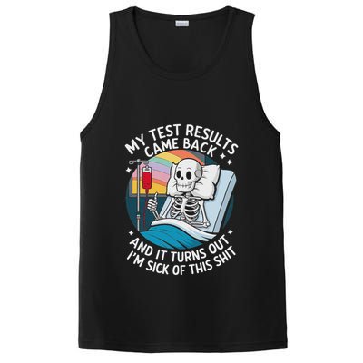 IM Sick Of My Test Result Funny Skeleton Saying Meme PosiCharge Competitor Tank