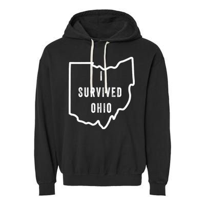 I Survived Ohio Meme Retro Shirt Funny I Survived Ohio Garment-Dyed Fleece Hoodie