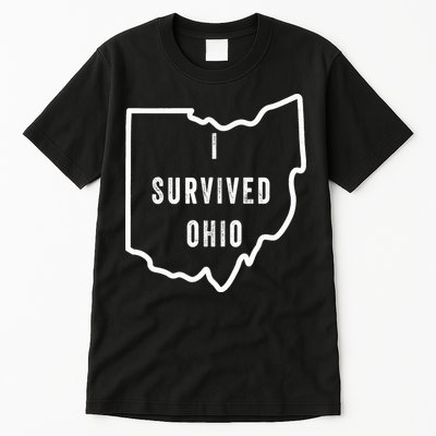 I Survived Ohio Meme Retro Shirt Funny I Survived Ohio Tall T-Shirt