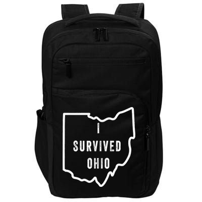 I Survived Ohio Meme Retro Shirt Funny I Survived Ohio Impact Tech Backpack