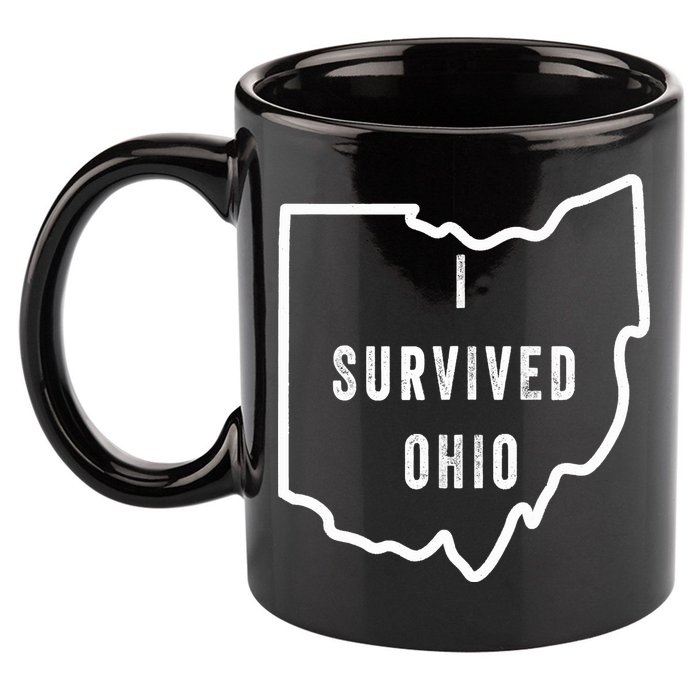 I Survived Ohio Meme Retro Shirt Funny I Survived Ohio 11oz C Handle Ceramic Mug