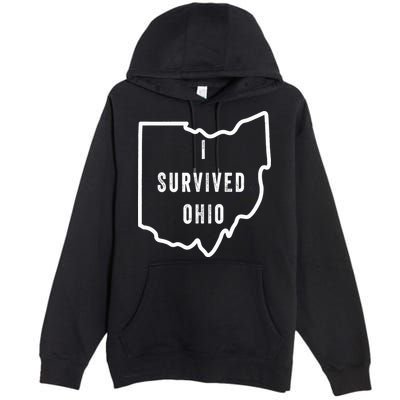 I Survived Ohio Meme Retro Shirt Funny I Survived Ohio Premium Pullover Hoodie
