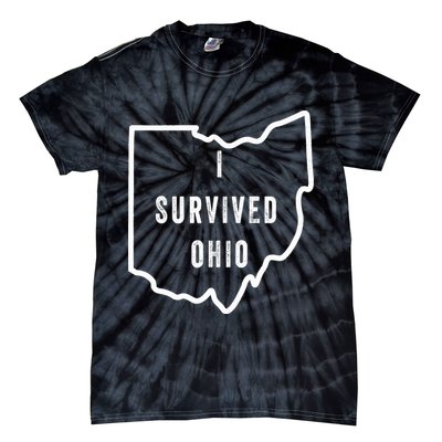 I Survived Ohio Meme Retro Shirt Funny I Survived Ohio Tie-Dye T-Shirt