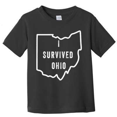 I Survived Ohio Meme Retro Shirt Funny I Survived Ohio Toddler T-Shirt
