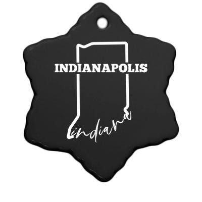 Indianapolis State Of Indiana / Minimalistic Indianapolis Gift Ceramic Star Ornament