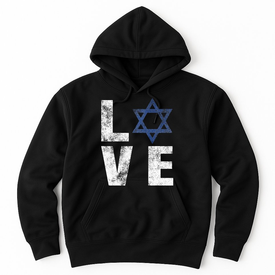 Israel Star of David Retro Jewish Gifts Hoodie