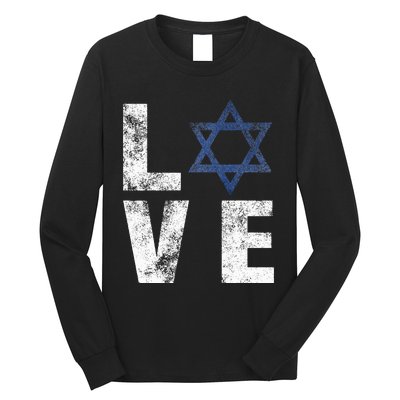 Israel Star of David Retro Jewish Gifts Long Sleeve Shirt