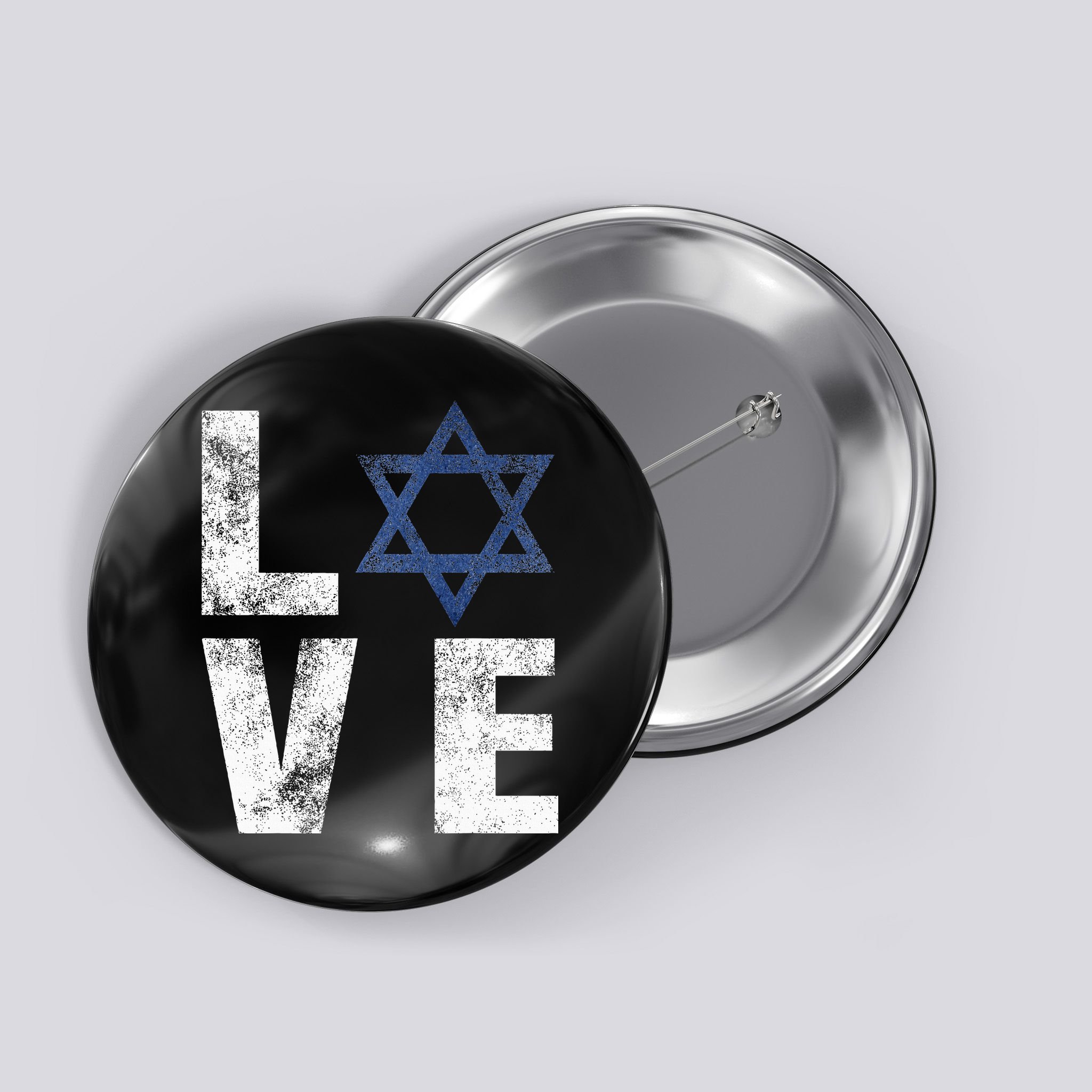 Israel Star of David Retro Jewish Gifts Button