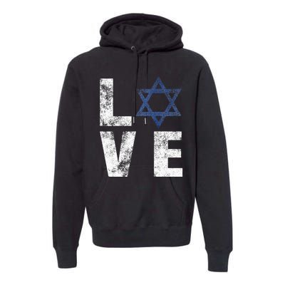 Israel Star of David Retro Jewish Gifts Premium Hoodie