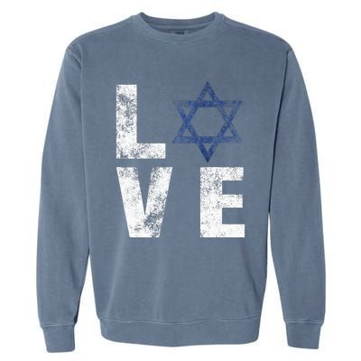 Israel Star of David Retro Jewish Gifts Garment-Dyed Sweatshirt