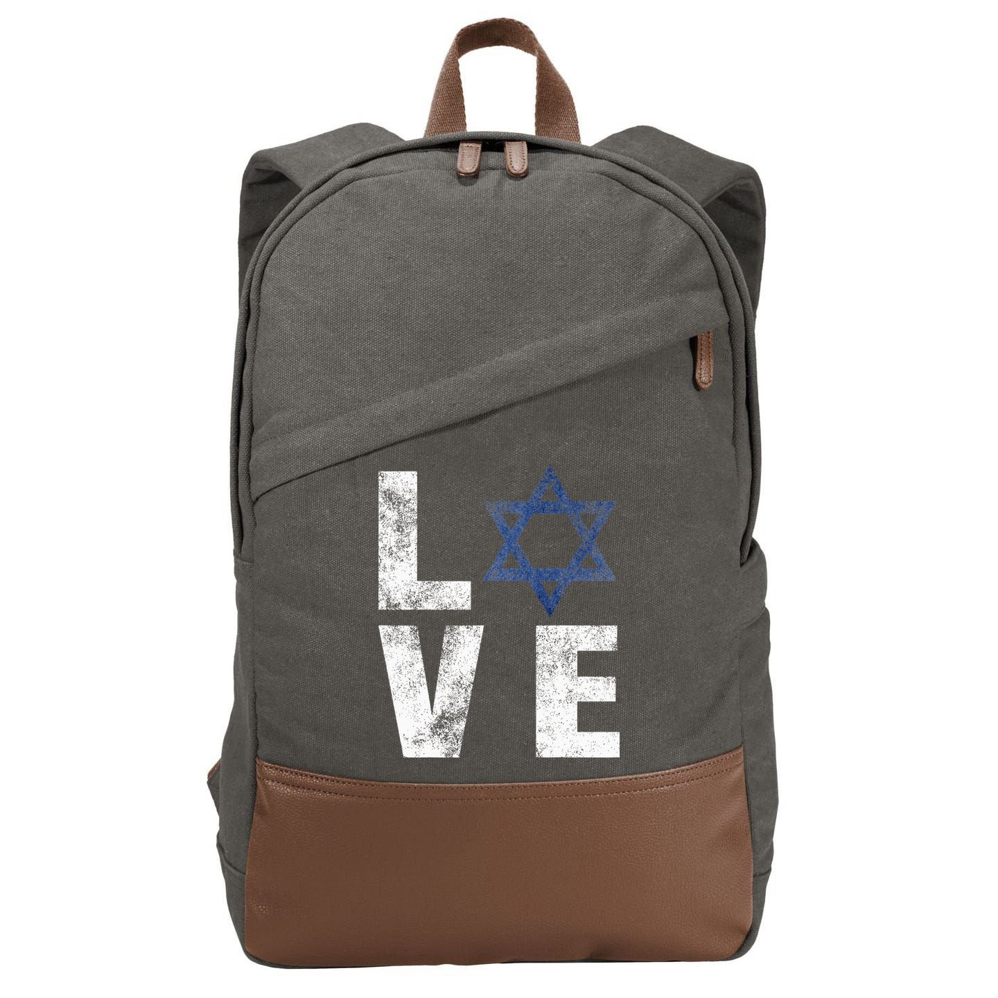 Israel Star of David Retro Jewish Gifts Cotton Canvas Backpack