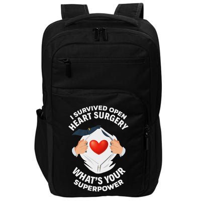 I Survived Open Heart Surgery Funny Bypass Heart Survivor Impact Tech Backpack
