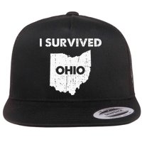 I Survived Ohio Flat Bill Trucker Hat