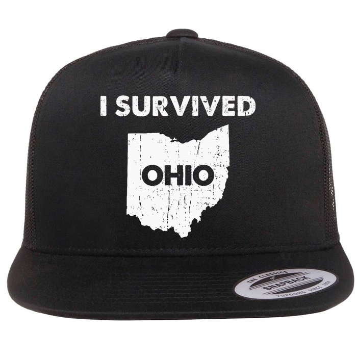 I Survived Ohio Flat Bill Trucker Hat