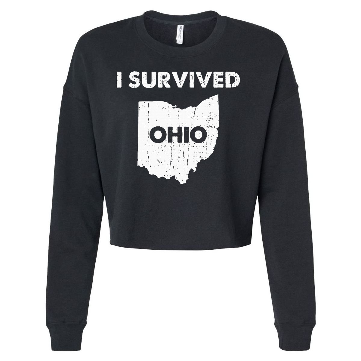 I Survived Ohio Cropped Pullover Crew