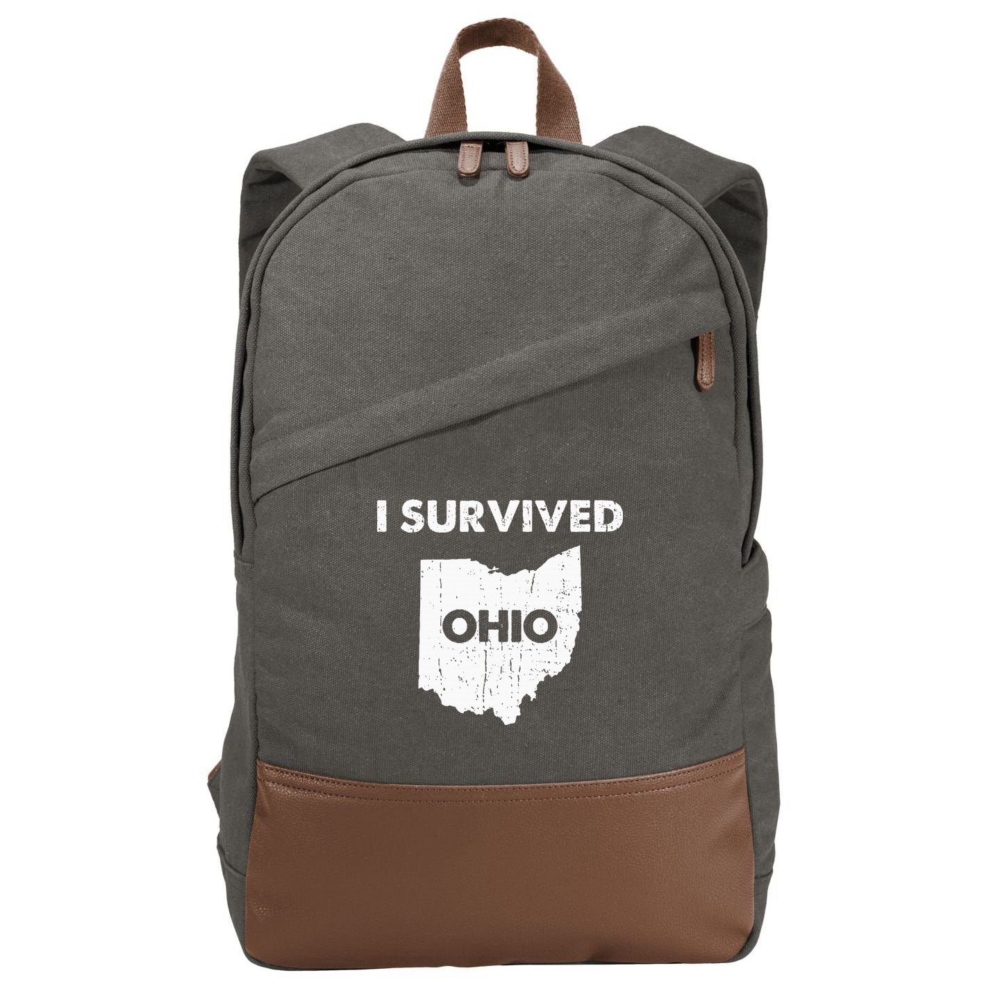 I Survived Ohio Cotton Canvas Backpack