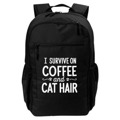 I Survive On Coffee And Cat Hair Vet Humor Design Backpack