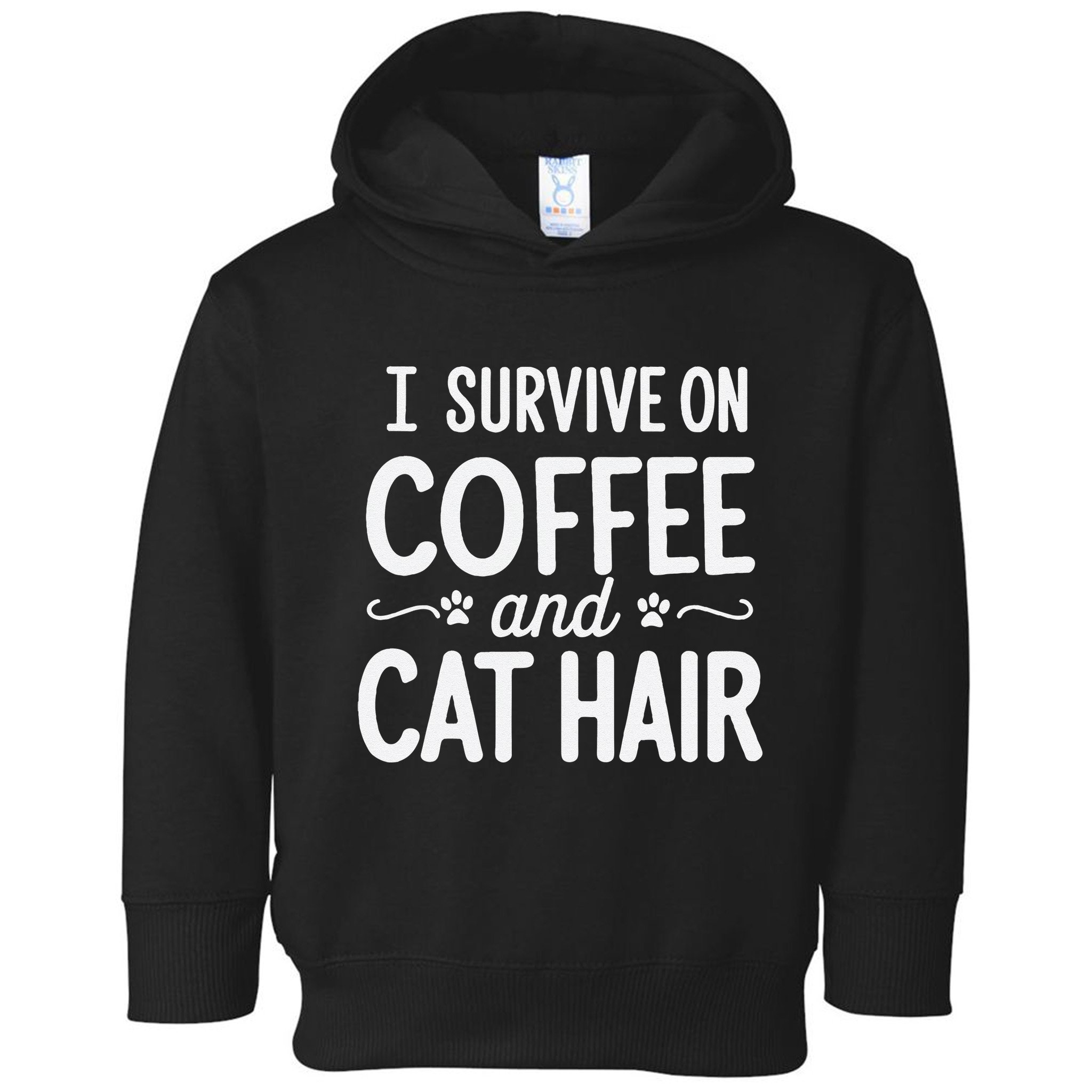I Survive On Coffee And Cat Hair Vet Humor Design Toddler Hoodie