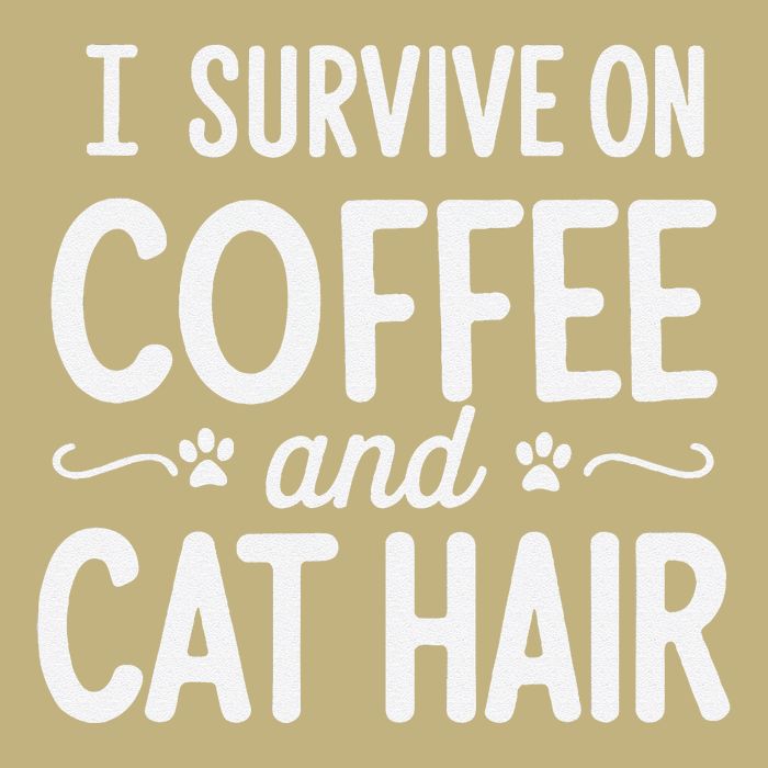 I Survive On Coffee And Cat Hair Vet Humor Design Long Sleeve Shirt