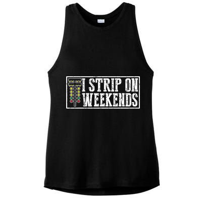 I Strip On Weekends Funny Drag Racing Lover Car Race Ladies PosiCharge Tri-Blend Wicking Tank