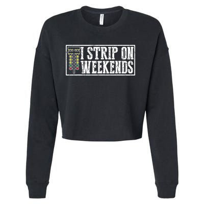 I Strip On Weekends Funny Drag Racing Lover Car Race Cropped Pullover Crew