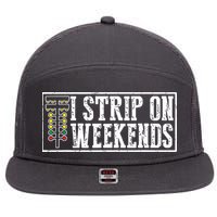 I Strip On Weekends Funny Drag Racing Lover Car Race 7 Panel Mesh Trucker Snapback Hat