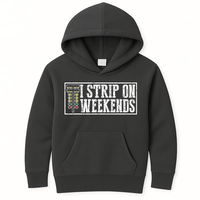 I Strip On Weekends Funny Drag Racing Lover Car Race Kids Hoodie