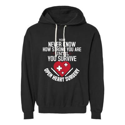 I Survived Open Heart Surgery Funny Gift Recovery Gift Garment-Dyed Fleece Hoodie