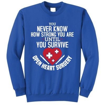 I Survived Open Heart Surgery Funny Gift Recovery Gift Tall Sweatshirt