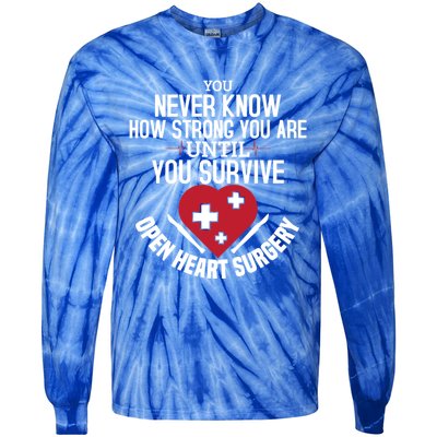 I Survived Open Heart Surgery Funny Gift Recovery Gift Tie-Dye Long Sleeve Shirt