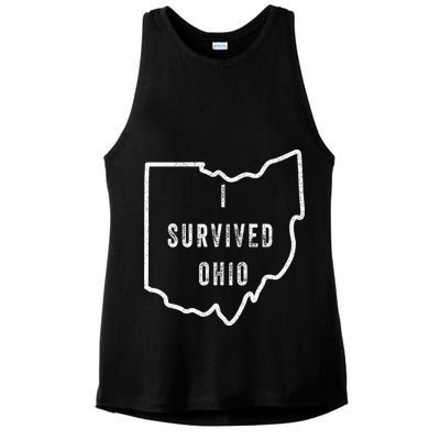 I Survived Ohio Meme Ladies PosiCharge Tri-Blend Wicking Tank