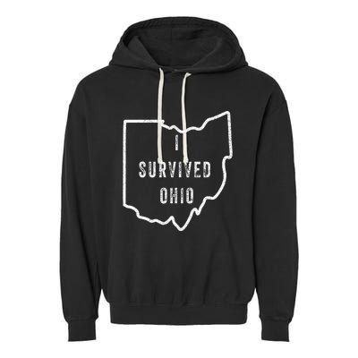 I Survived Ohio Meme Garment-Dyed Fleece Hoodie