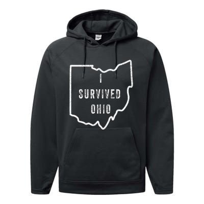 I Survived Ohio Meme Performance Fleece Hoodie